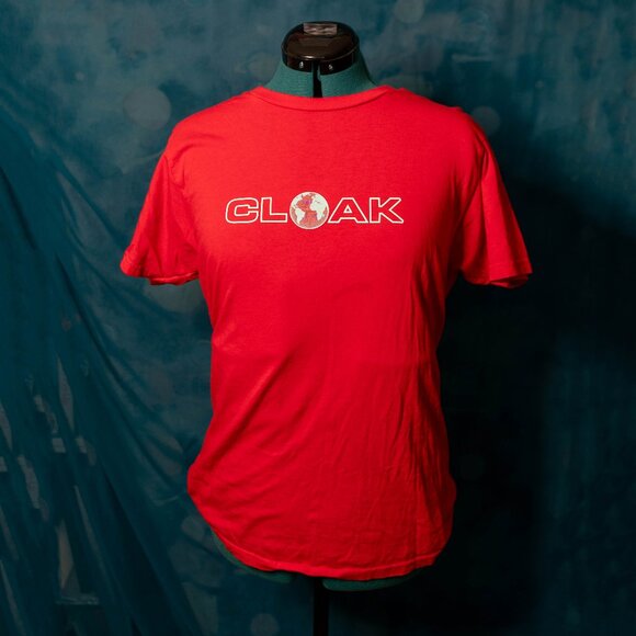 SALE Red and Blue CLOAK Earth Tee Slim Medium - Markiplier Jacksepticeye - Picture 1 of 4